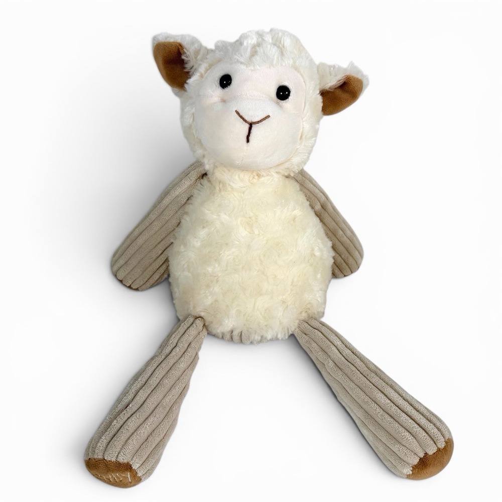 Scentsy Buddy Lenny the Lamb Plush Sheep White Tan Corduroy Retired 16"
